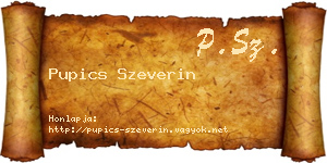 Pupics Szeverin névjegykártya